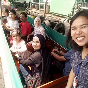 matina on the waterways in bangkok with her licensed thai tour guide