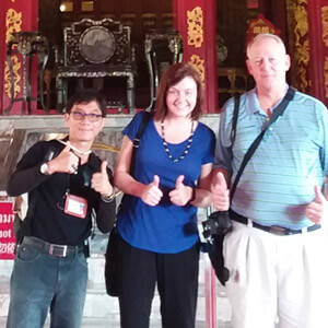 kaitlin enjoying her day tour in ayutthaya with her private Thai guide