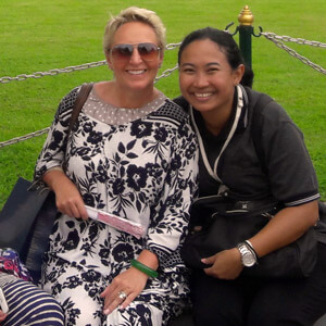 patrice enjoying her day with a private thai tour guide